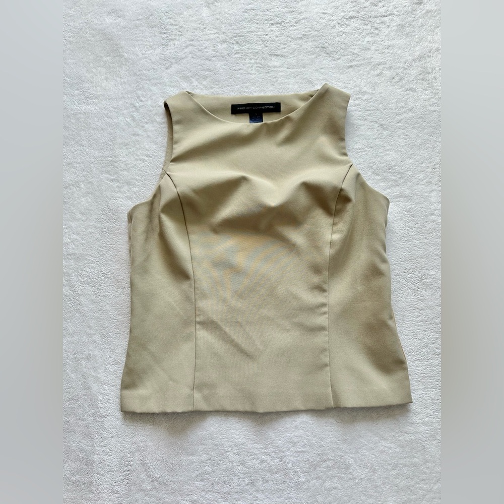 NWOT French Connection Sleeveless Cream Top